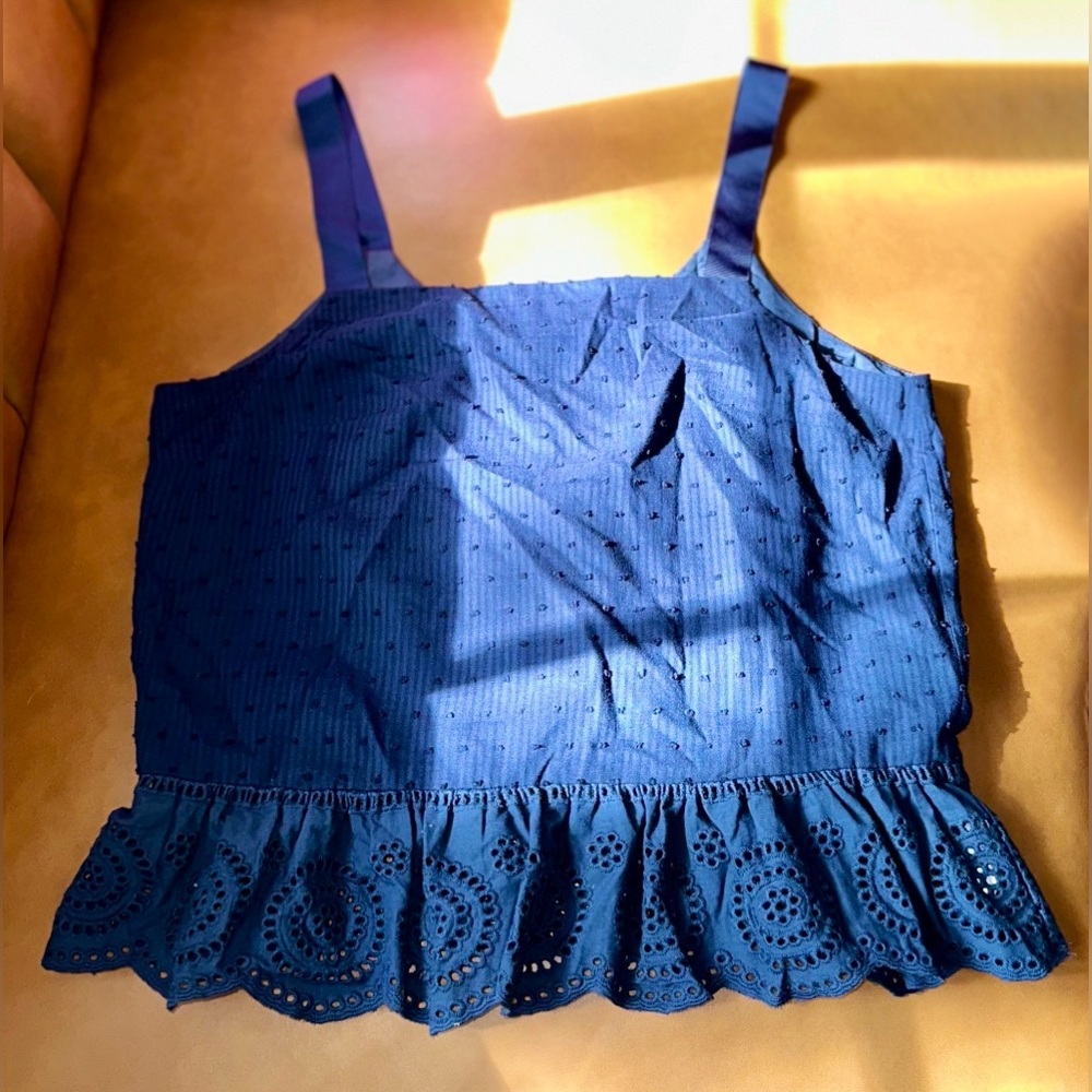 J.Crew Navy Peplum Tank Size 2 - Picture 3 of 5